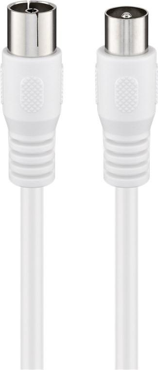Cablu Coaxial TV Antenă 1m, Ecranat Dublu, 75Ω, Clasa A, 85dB, Alb – Conexiuni Profesionale pentru Televizor și Satelit [2]