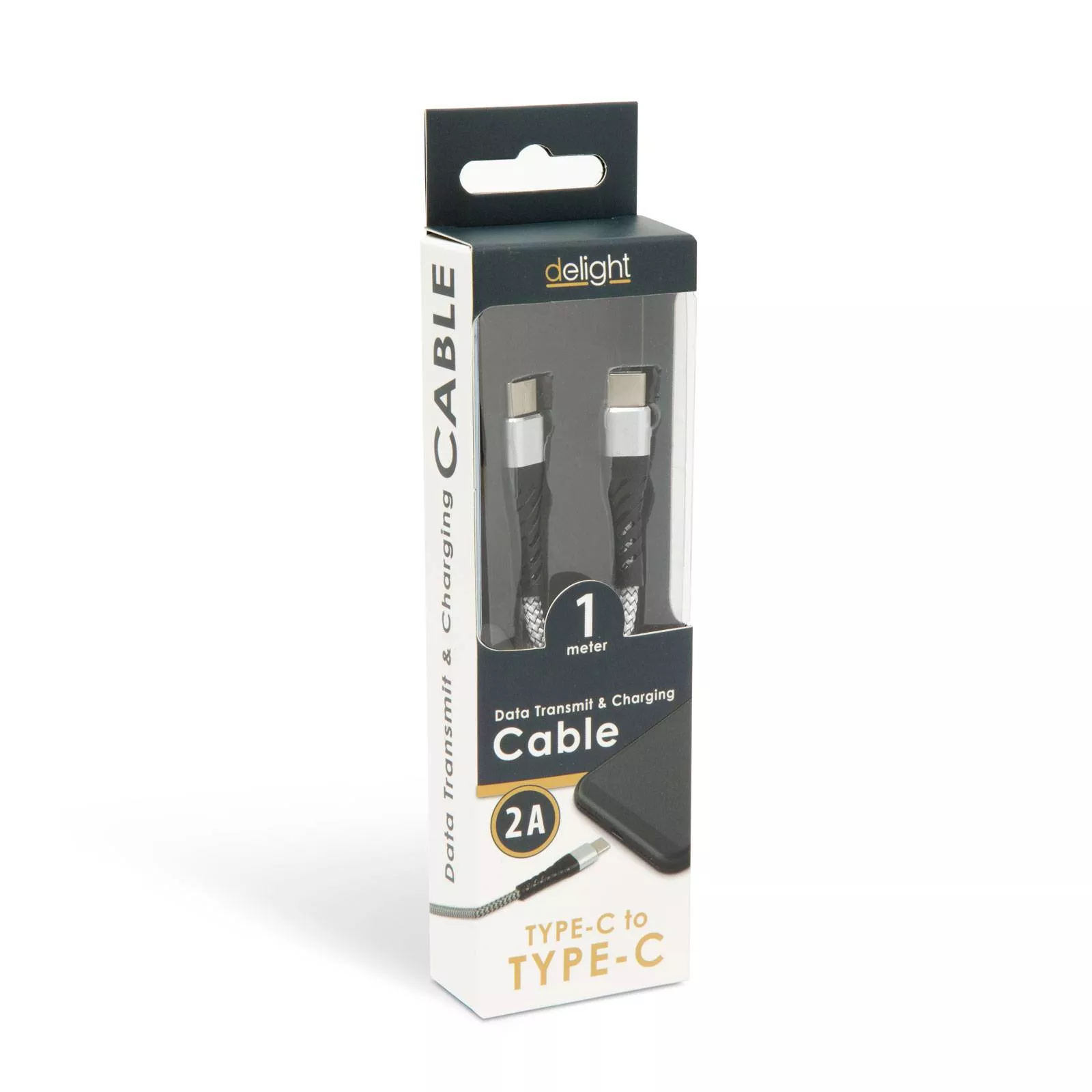 Cablu de date USB Type C - USB Type C alb 1m delight – IoElectronice.ro [3]