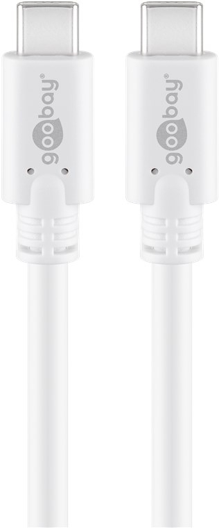 Cablu de incarcare si sincronizare USB type C 3.2 Gen1 tata-tata PD 60W 1m alb Goobay – IoElectronice.ro [2]