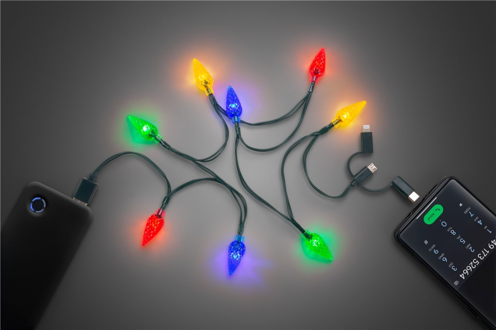 Cablu de încărcare USB pentru smartphone cu lumini LED RGB - Lightning Micro-USB USB Type C 90cm Goobay 60339 – IoElectronice.ro [3]