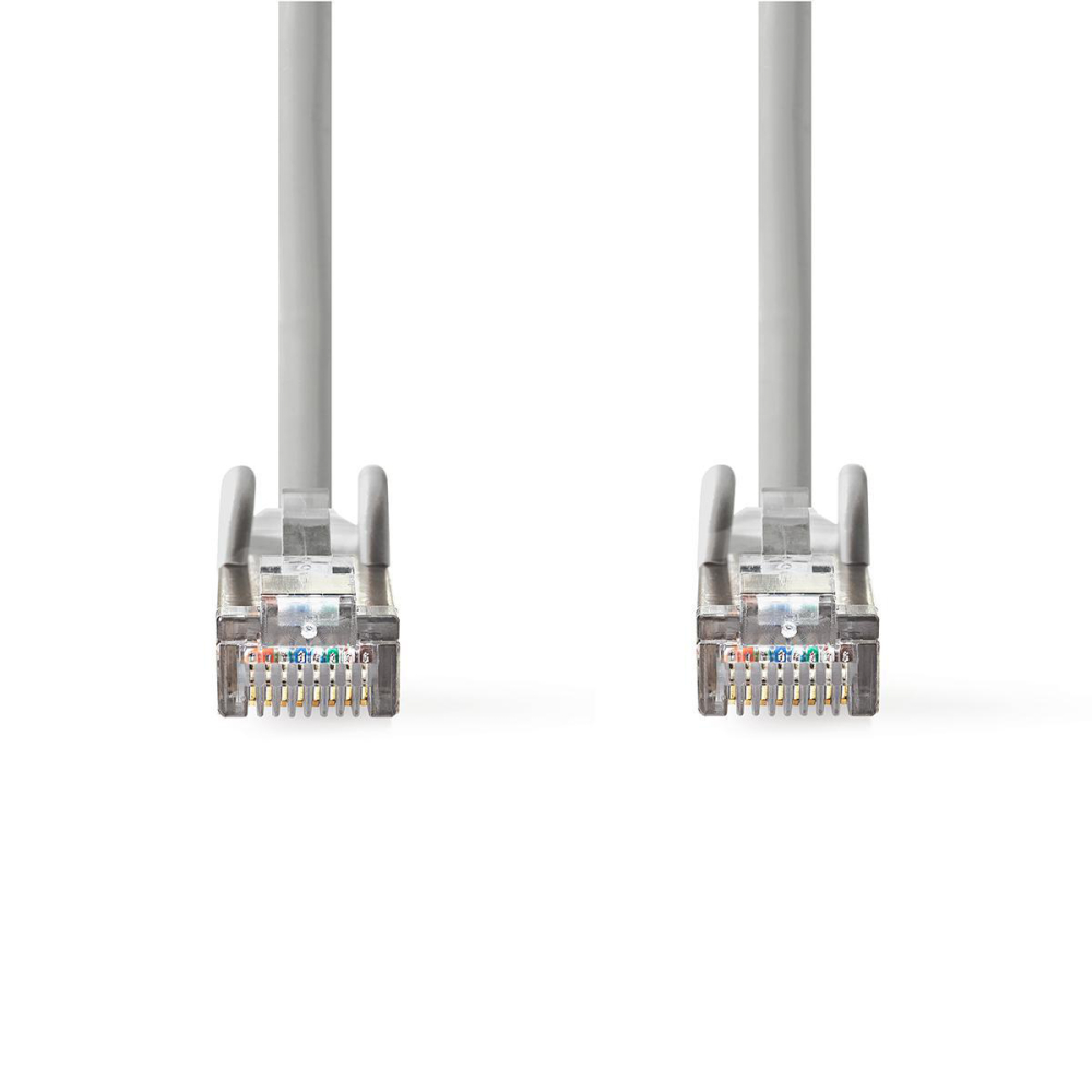 Cablu de rețea SFTP Cat6a 1m gri RJ45 tata - RJ45 tata dublu ecranat Nedis – IoElectronice.ro [2]