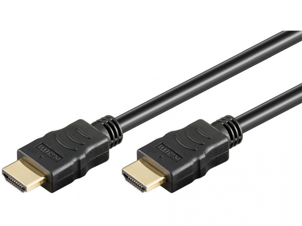 Cablul HDMI V2.0 cu Ethernet, 15m, 4K Ultra HD, aurit OFC, Negru, pentru streaming și gaming [1]