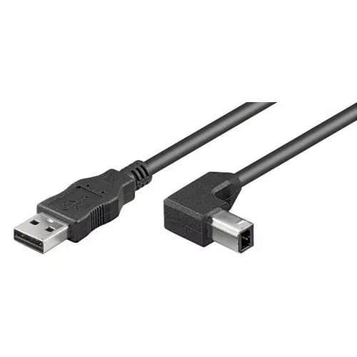 Cablu imprimantă USB 90° cupru 2m, USB A la USB B, Goobay, cablu imprimantă, cablu USB 2 metri [1]