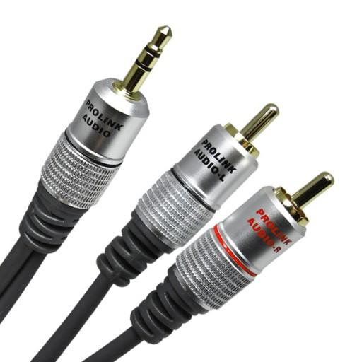 Cablu Jack 3.5 mm la RCA x2, 15m, Negru, PROLINK – Conexiune Stereo de Înaltă Calitate [3]