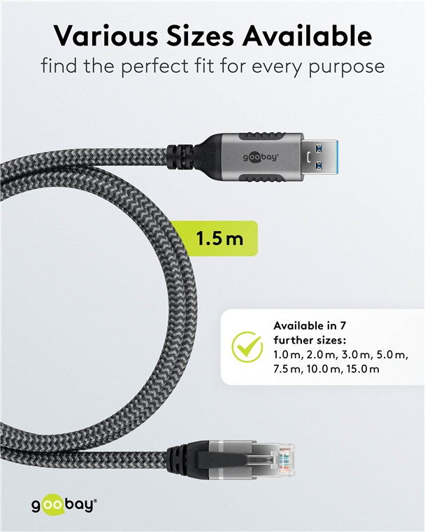 Cablu LAN Ethernet USB-A 3.0 la RJ45 1.5m CAT6 Gbit/s negru Goobay 70497 [4]