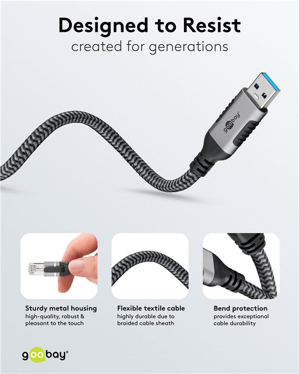 Cablu LAN Ethernet USB-A 3.0 la RJ45 1.5m CAT6 Gbit/s negru Goobay 70497 – IoElectronice.ro [3]