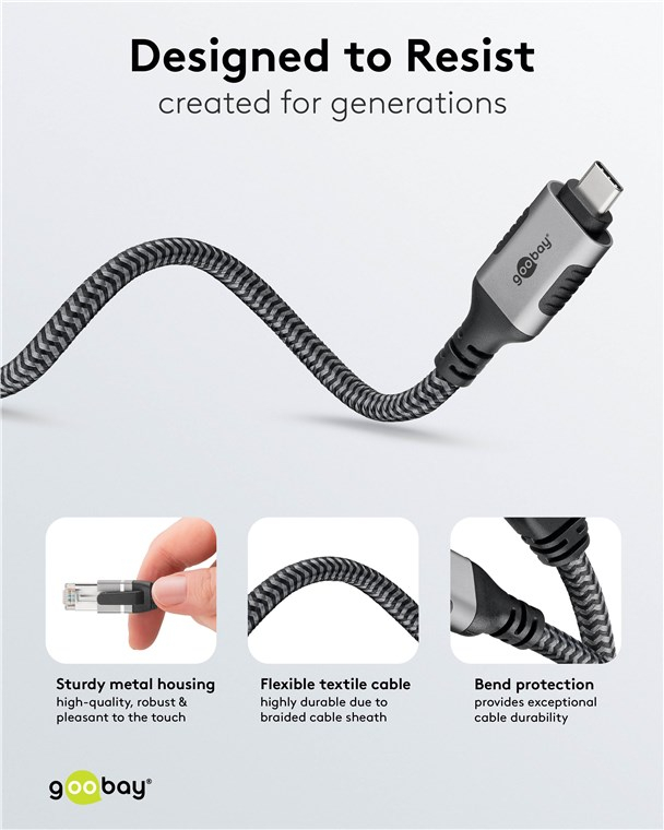Cablu LAN Ethernet USB-C 3.1 la RJ45 1.5m Cat6 compatibil și pentru Apple Thunderbolt 3 negru Goobay 70697 [2]