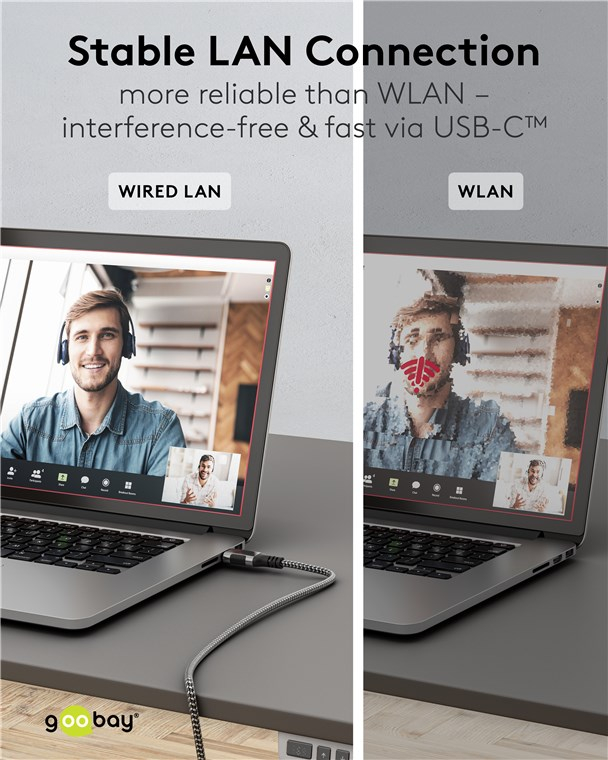 Cablu LAN Ethernet USB-C 3.1 la RJ45 1.5m Cat6 compatibil și pentru Apple Thunderbolt 3 negru Goobay 70697 [4]