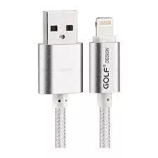 Cablu METAL iPhone Golf 10i argintiu 1m 2.1A Fast Charging – IoElectronice.ro [2]