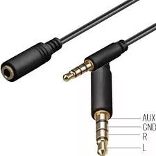 Cablu prelungitor 3m Jack 3.5 mm 4 pini tata-mama Goobay [2]