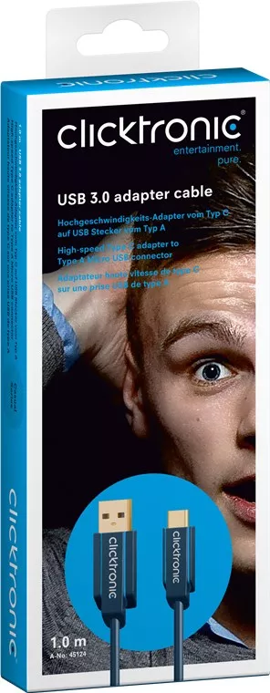 Cablu Profesional 1m USB TYPE C - USB 3.0 4.5W SuperSpeed 5Gbit/s OFC cupru aurit Clicktronic – IoElectronice.ro [3]