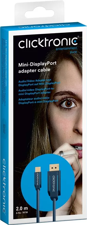 Cablu Profesional 2m mini DisplayPort - DisplayPort 2560x1600p Apple MacBook/Pro/Air OFC cupru AWG32 Clicktronic – IoElectronice.ro [2]