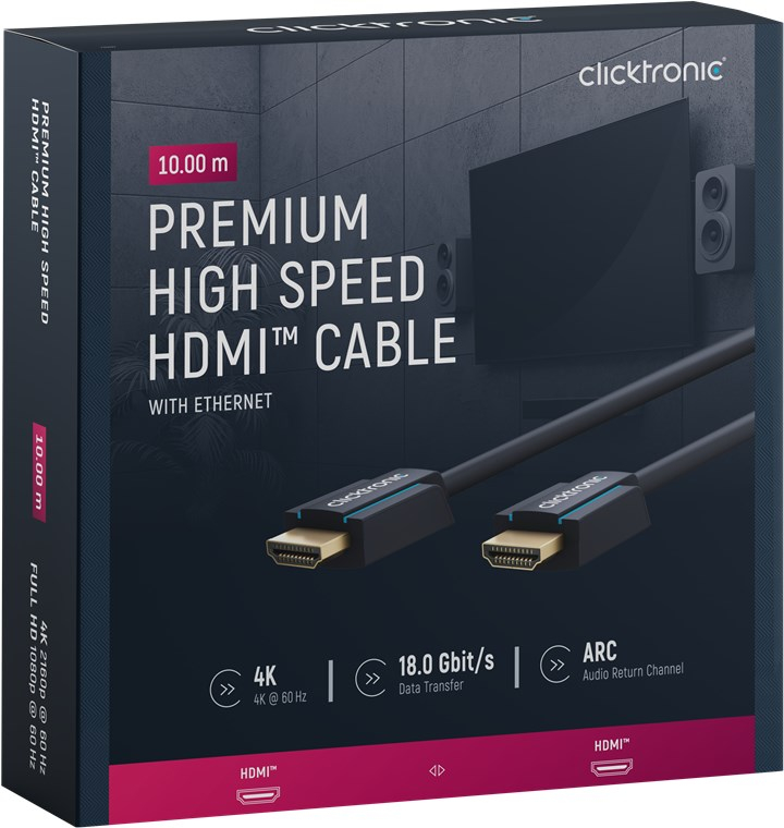 Cablu Profesional HDMI - HDMI 10m Ultra HD 4K 60Hz cu Ethernet OFC AWG24 aurit Clicktronic 70307 – IoElectronice.ro [7]