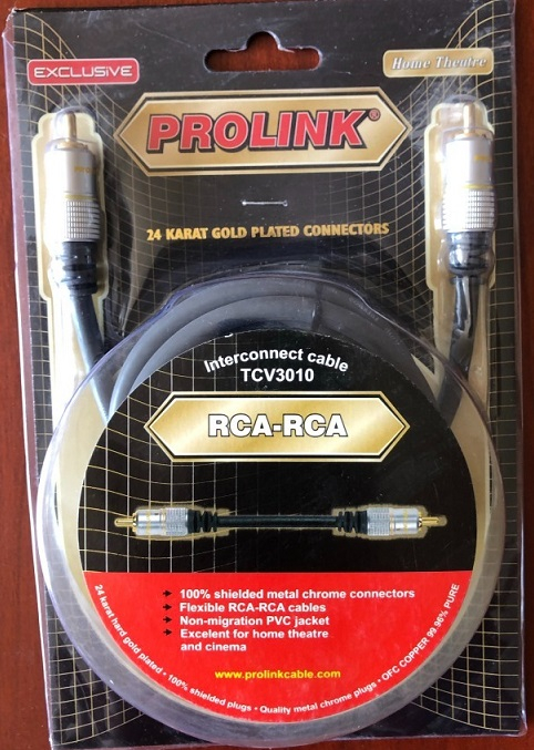 Cablu RCA mufa tata x1 din ambele părți 1.2m aurit negru PROLINK TCV3010-1.2 – IoElectronice.ro [2]
