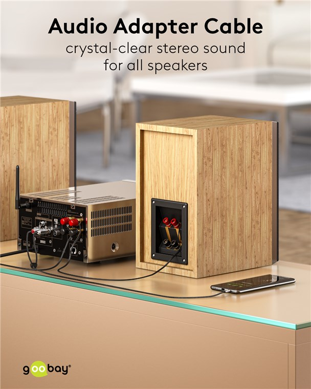 Cablu stereo premium extrem de flexibil textil 3m Jack 3.5 mm tata - 2x RCA tata negru Goobay Plus 65289 – IoElectronice.ro [7]