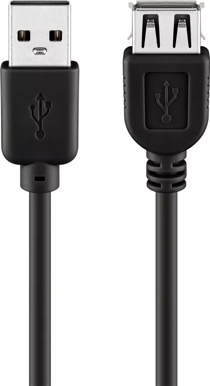 Cablu USB 2.0 A-A 5m Negru, Cupru, Pentru Încărcare și Sincronizare, Goobay [1]