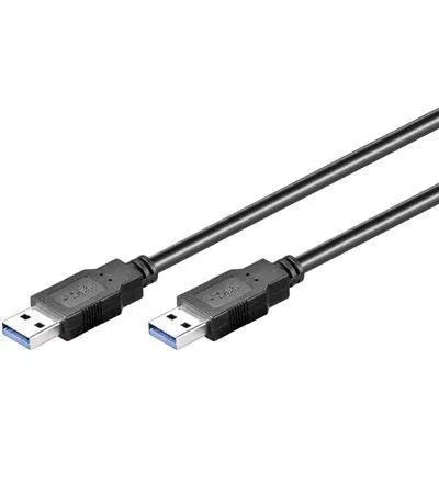 Cablu USB 3.0 USB A tata la USB A tata 1.8m, triplu ecranat, negru, compatibil rapiditate și fiabilitate [1]