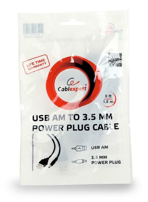 Cablu USB A - DC 3.5/1.35mm negru 1.8m Gembird CC-USB-AMP35-6 [3]