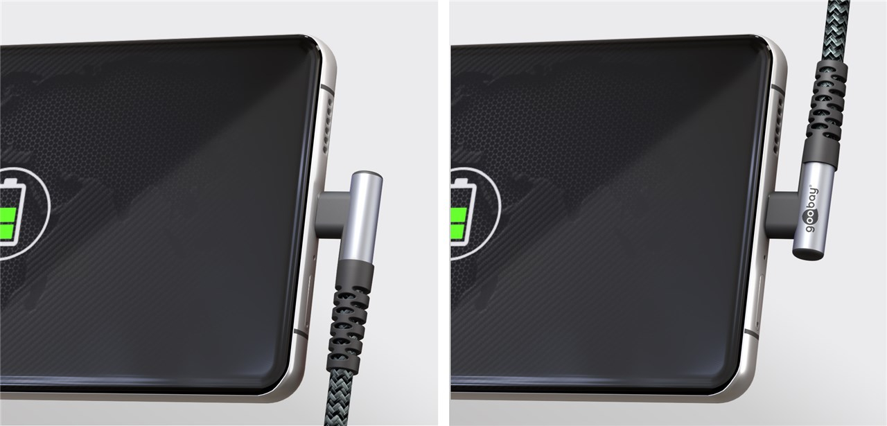 Cablu elegant extra-robust textil 1m 60W USB2.0 type C 90 grade - USB type C mufe metalice Goobay 64659 [7]