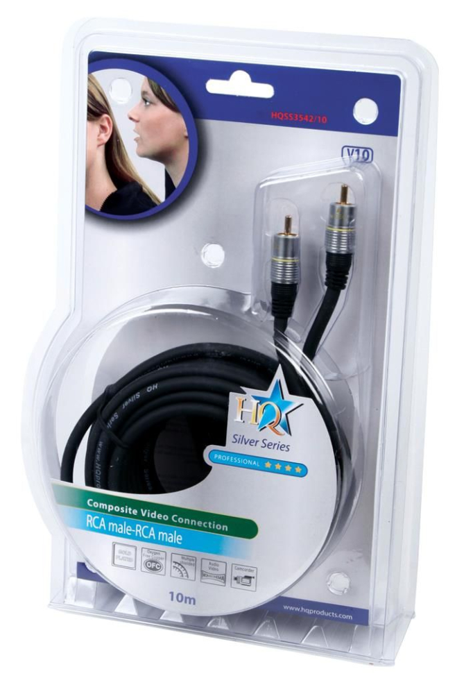 Cablul video compozit RCA 10m Profesional OFC cupru placat 24K HQSS3542/10 – IoElectronice.ro [2]
