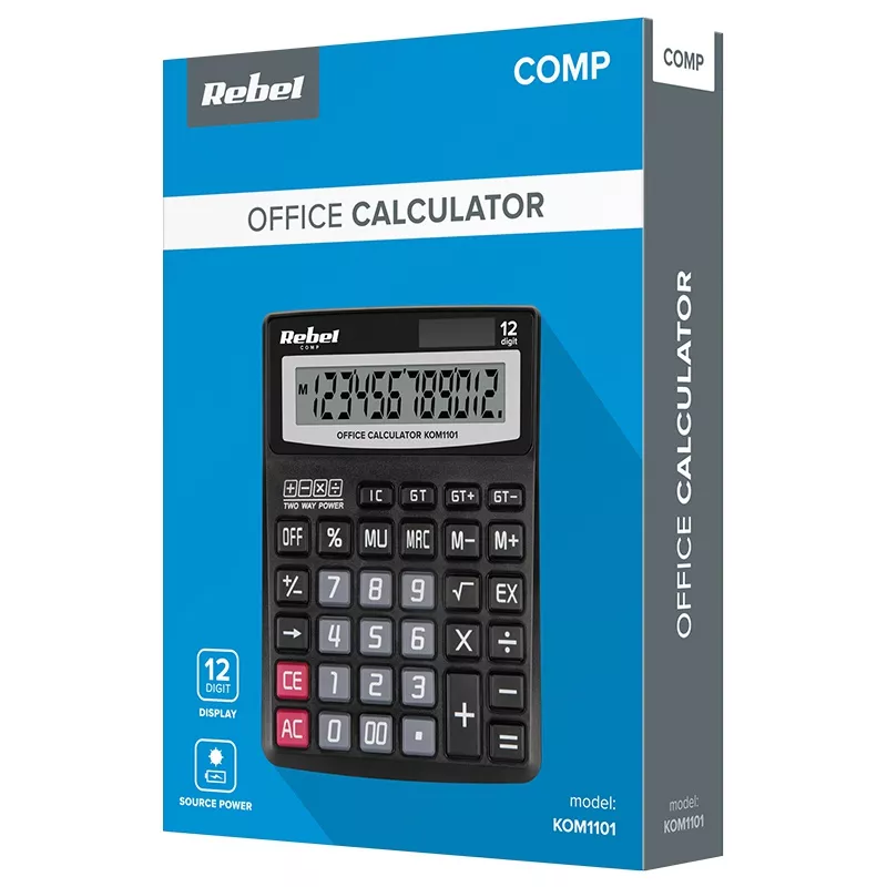 Calculator de birou 12 digiti OC-100 REBEL, culoare negru, garanție 24 luni persoane fizice, 12 luni persoane juridice [5]