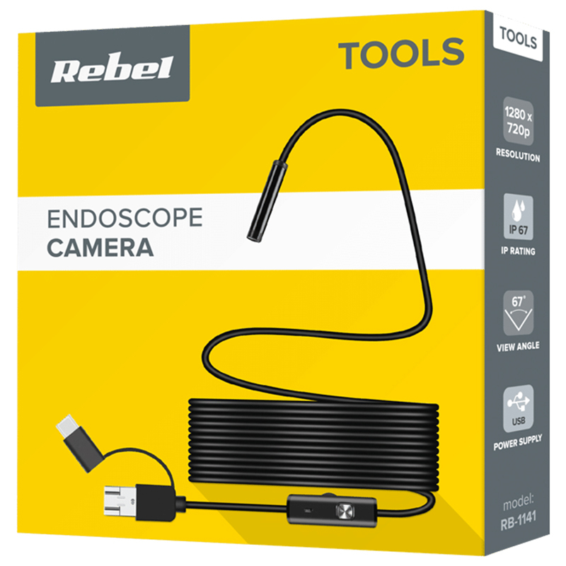 Camera de inspecție endoscop 1280x720p IP67, USB/Micro USB/Type C, compatibil Android și Windows, REBEL RB-1141 [7]