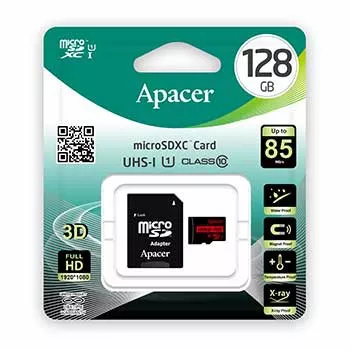 Card microSDXC Apacer 128GB UHS-I R85, Class 10, adaptor SD, citire 85MB/s – Performanță și fiabilitate [3]