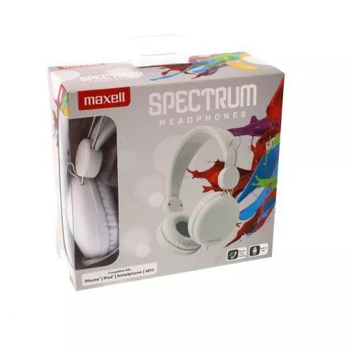 Casca stereo Maxell Spectrum HP alb – Sunet clar, compatibil iPhone, HTC, Samsung Galaxy, design elegant [1]