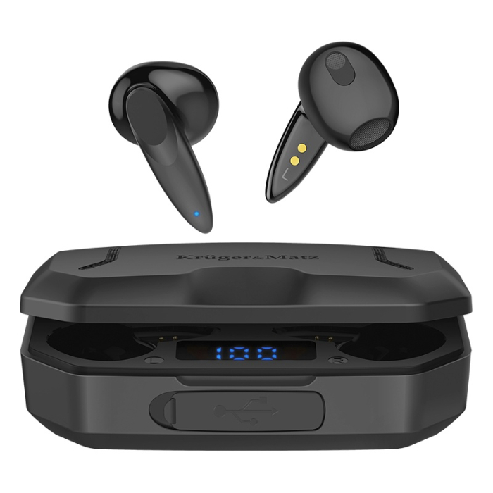 Casti bluetooth 5.1 Kruger&Matz KMPM6-B negre cu garanție 24 luni pentru persoane fizice [2]