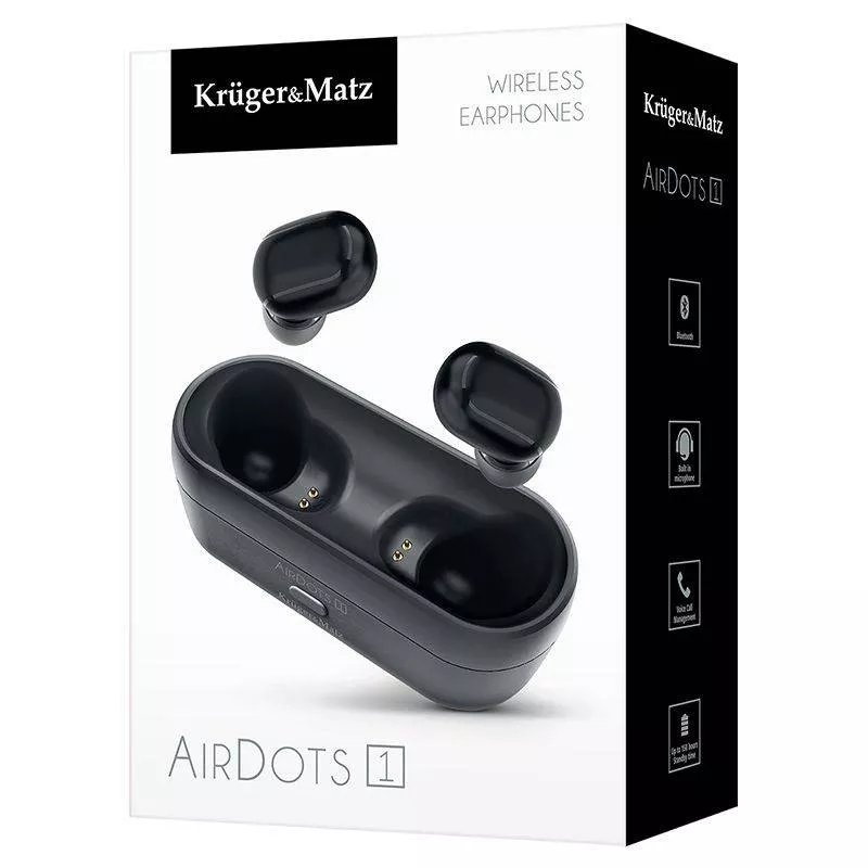 Casti wireless TWS Kruger&Matz AIR DOTS 1 cu garanție 24 luni, design compact și sunet de calitate. [5]