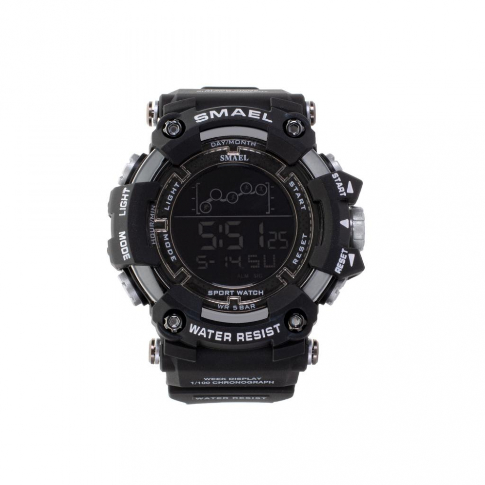 Ceas Militar pentru Bărbați SMAEL, Impermeabil, LED, Culoare Negru – Durabil și Elegant pentru Aventuri [6]