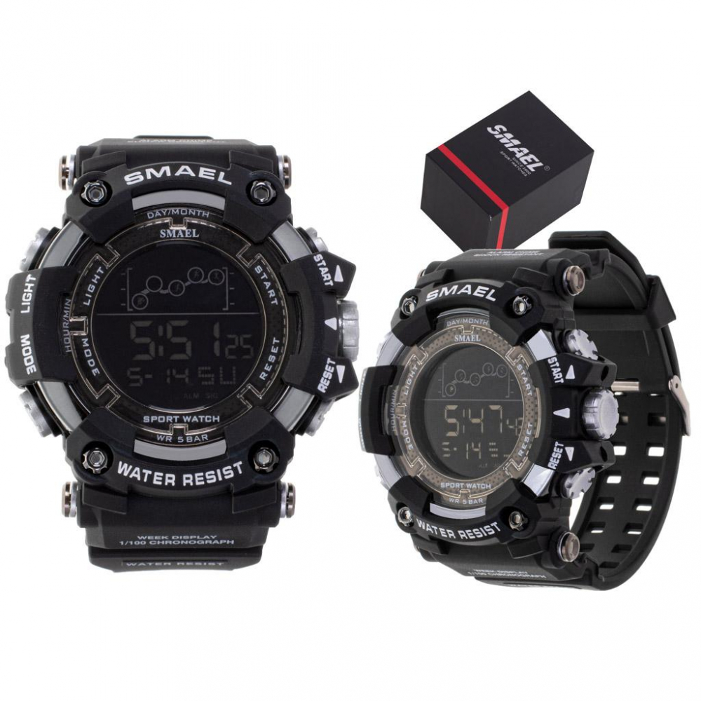 Ceas Militar pentru Bărbați SMAEL, Impermeabil, LED, Culoare Negru – Durabil și Elegant pentru Aventuri [4]