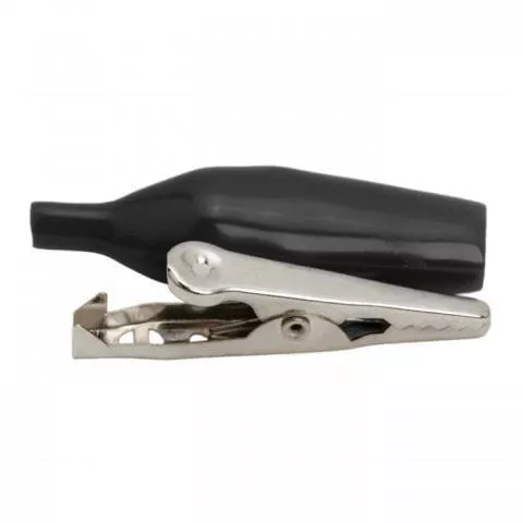 Clema crocodil mini 28mm 5A negru – Izolație PVC, conexiuni sigure pentru proiecte electrice mici [2]