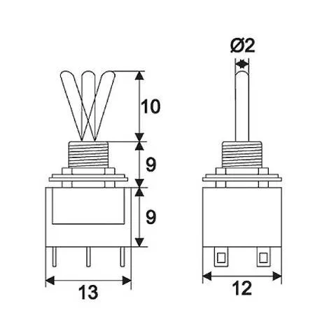 Comutator 2 circuit 3A 250V ON-OFF-ON cu retenție [2]