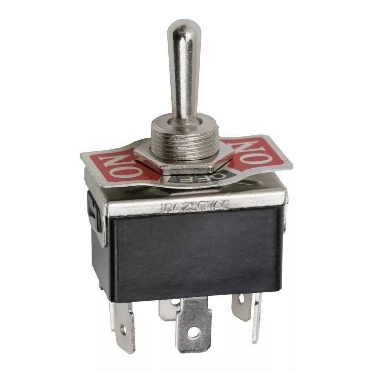 Comutator cu Braț 2 Circuite ON-OFF-ON, 10A 250V AC, Retinere – Componente Electronice de Calitate [1]