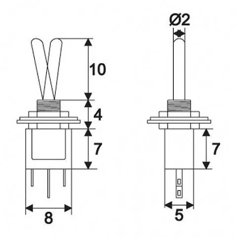 Comutator cu brat 1 circuit 1A-250V ON-ON cu retinere - IoElectronice.ro [2]