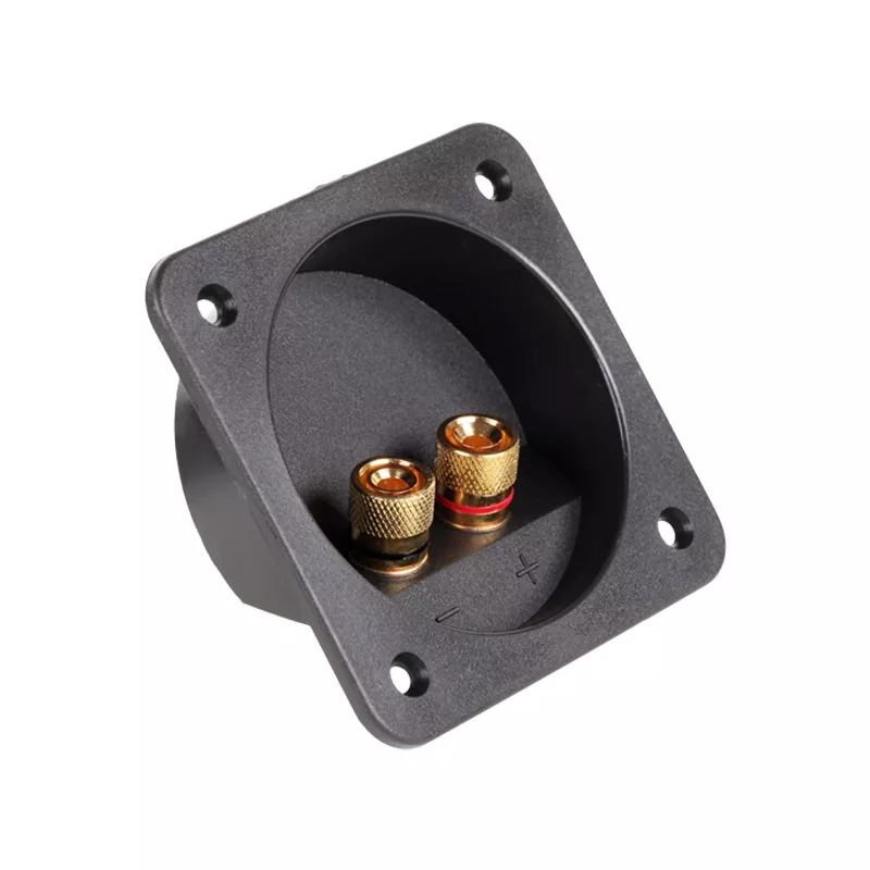 Conector boxa 2 terminale aurite, montaj pe panou, pentru difuzoare – calitate și fiabilitate [1]