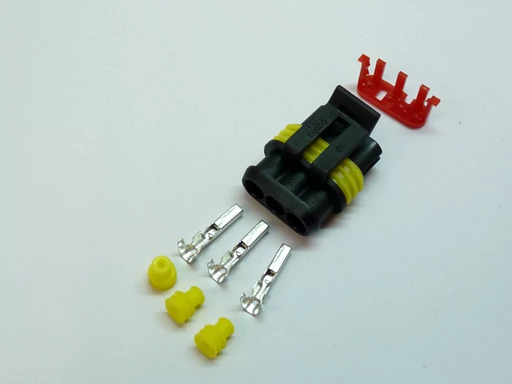 Conector cablu Superseal 1.5 IP67, mufa mamă, 3 pini, TE Connectivity, durabil și sigur [5]