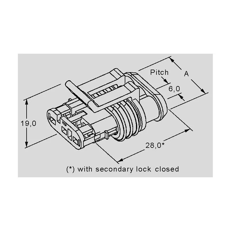 Conector cablu Superseal 1.5 IP67, mufa mamă, 3 pini, TE Connectivity, durabil și sigur [2]