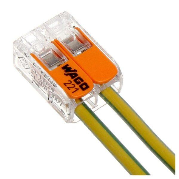 Conector WAGO 221-412 Slim 2X4mm² - Instalare Rapidă, Fiabilă și Compactă pentru Conductoare Solide și Torsadate [2]