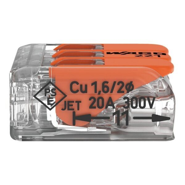 Conector WAGO 221-413 Slim 3X4mm², Fiabil, Compact, Cu Pârghie, Testare Ușoară, 32A, 450V, Pentru Instalații Electrice Profesionale [4]