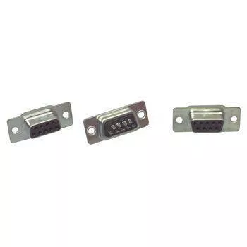 Conector SUB-D SERIAL RS232 9 pini Mama, Metal, Argintiu, Pentru Lipire, D-Connector, Conexiune Sasiu sau Agățare [4]