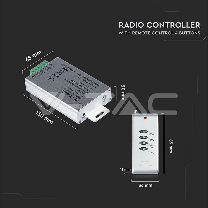 Controller banda LED 12V/24V 144W V-TAC – IoElectronice.ro [9]