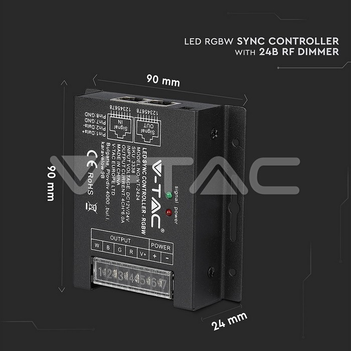 Controller Banda LED cu DIMMER 12V/24V RGB+W 288W V-TAC – IoElectronice.ro [6]