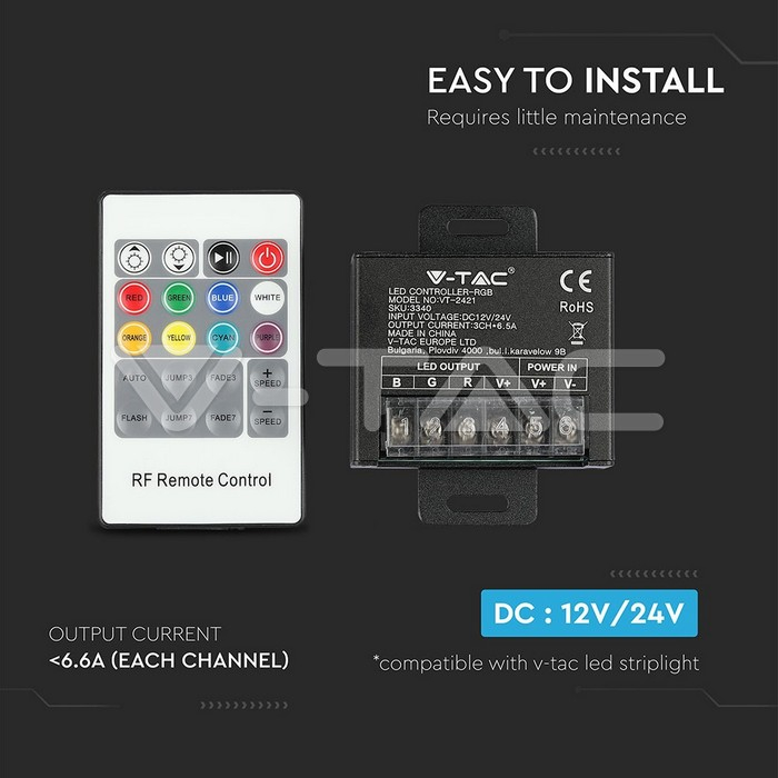 Controller banda LED RGB 12V/240W 24V/480W V-TAC – IoElectronice.ro [4]