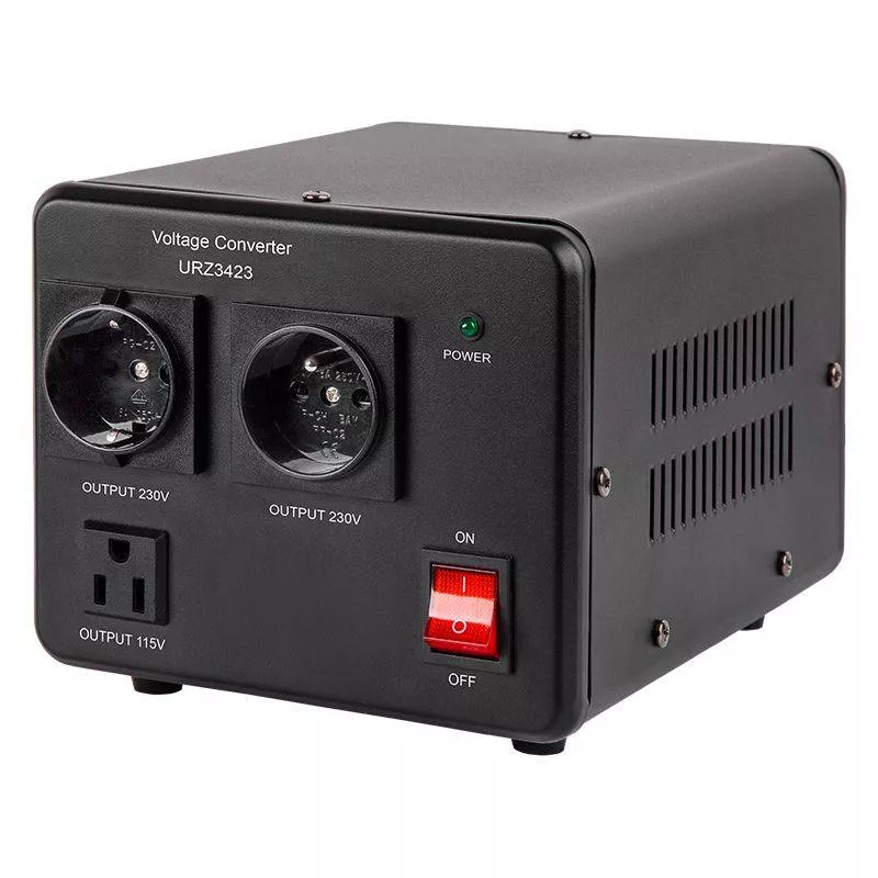 Convertor tensiune 230V-110V 1600W, Protecție, Soft-Start, Transformator Toroidal, Prize Europene & Americane [1]