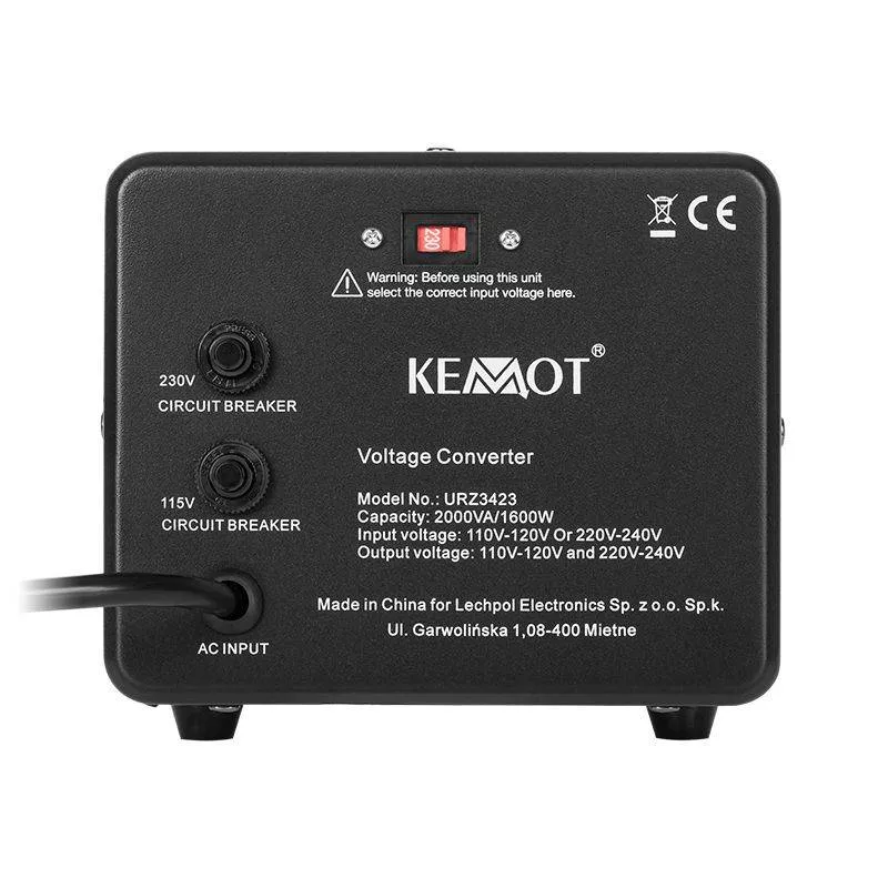 Convertor tensiune 230V-110V 1600W, Protecție, Soft-Start, Transformator Toroidal, Prize Europene & Americane [2]