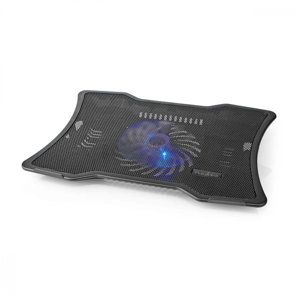 Cooler Laptop Nedis cu Ventilator Silentios, LED Albastru, Alimentare USB pentru Ecrane până la 17" [1]