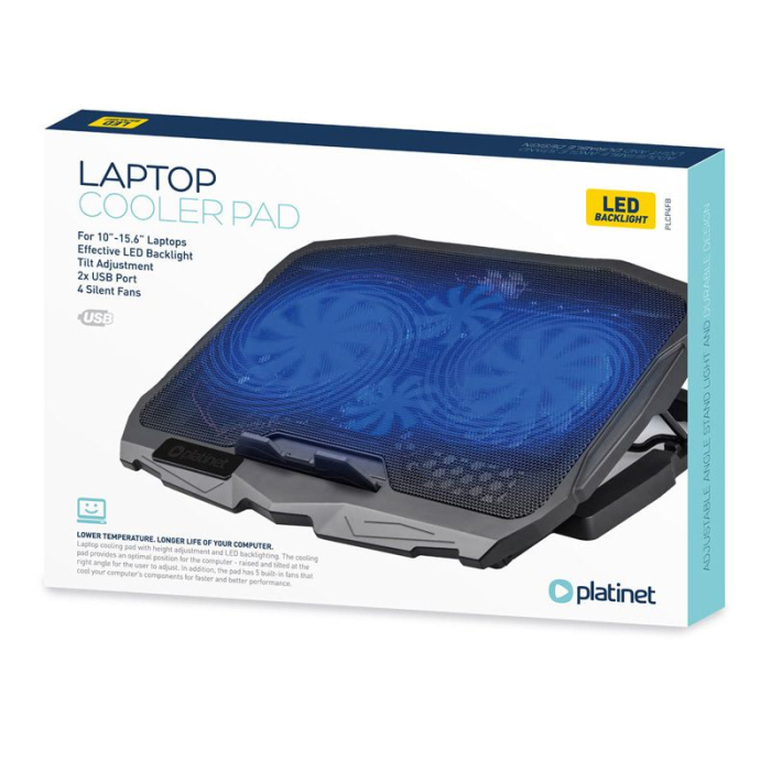 Cooling Pad Laptop cu 4 Ventilatoare Silentioase, USB și Iluminare LED - Ideal pentru Ecrane de până la 15,6" [6]