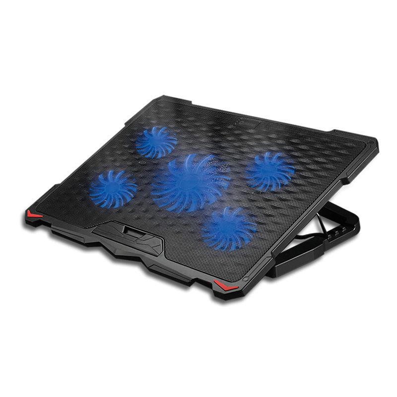 Cooling pad laptop cu 5 ventilatoare silențioase, iluminare LED și reglare în înălțime pentru ecrane până la 17,3" [1]